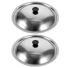 2pcs Stainless Steel Frying Pan Lid Pots Cover Pan Cover Reusable Pot Lid