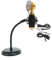 Rockville RCM02 Studio Podcast Recording Microphone+Samson Gooseneck Mic Stand
