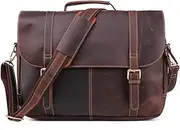 [HAMKVBPR] Mens Briefcase Vintage Leather Briefcase Laptop Bags for Men Messenger Bag Office Briefcase College Bag Messenger Bag for Work Business