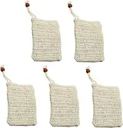 Vaguelly 5Pcs Drawstring Soap for Face Cleaning Exfoliating Pouch for Handmade Facial and Cosmetic Soap Convenient Bathing Maker