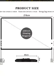 projector screen with stand 100inch