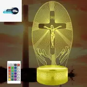 Jesus Cross 3D Night Light, Attivolife Christian Illusion Optical Hologram Lamp