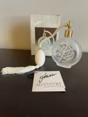 VINTAGE SILVESTRI FROSTED PERFUME BOTTLE WITH ATOMIZER. NEW!
