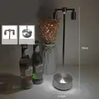 HG (Silver White Light)Bar Table Lamp Retro Bar Coffee LED Desktop Night Light D