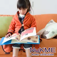 在飛比找PChome24h購物優惠-棉花田【NuKME】兒童時尚多功能創意袖毯-夕陽橙