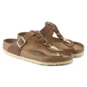 NIB Birkenstock Gizeh Braided in Cognac 1021355 Regular width