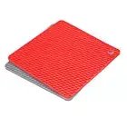 Silicone Trivet Mats 2pcs, Square Hot Pan Pads Hot Pot Holder - Light Gray, Red