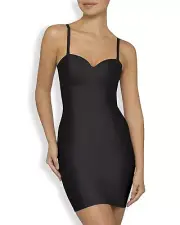 NANCY GANZ Architect Black Slip Dress Shapewear Built-In Bra L9530 Size 12 / 34C