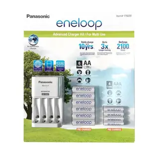 【Panasonic 國際牌】ENELOOP 3、4號 充電電池組 含充電器(充電電池：日本製)