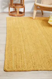 Rug Culture Yellow Hand Braided Jute Rug
