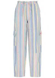 Damson Madder Sicily Striped Cotton-blend Cargo Trousers - Multicoloured - 10 (UK10 / S) 10 (UK10 / S)