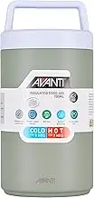 Avanti Insulated Food Jar with Nested Condiments Container and Leakproof Screw Top Lid with Carry Handle, 700ml, Agave