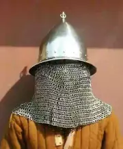Medieval Chainmail Conical silver Helmet Mongolian Closed Helmet 16 Ga
