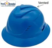 MSA Full Brim C1 Vented Hard hat with 4 pt Ratchet Suspension - Blue