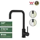 Kitchen Taps Sink Mixer Tap 2-Mode Spray 360° Swivel laundry Taps Black