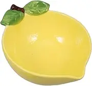 ULTECHNOVO Lemon Shaped Ceramic Fruit Bowl for Kitchen Counter Decorative Salad Dessert Container Unique Whimsical Design Compact Easy to Clean for Home Decor Dining