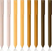 BAYTORY 8Pcs Colored Gel Pens, 0.5mm Fine Point Multicolored Ink Pen，Colorful Pens Smooth Writing for Note Taking and Marking Supplies (Khaki)