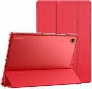 For Samsung Galaxy Tab A8 Case Cover with Translucent Back Flip Folio Armor ,Red