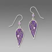 Adajio Earrings Iris Purple Inverted Teardrop Silver Overlay Handmade in USA