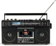 Portable Wireless Boombox 4 Band AM FM Radio Cassette Recorder USB Bluetooth