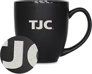 Rico Industries NCAA Tyler Junior Apaches 15oz Laser Engraved Matte Black Ceramic Bistro Mug - for Hot or Cold Drinks