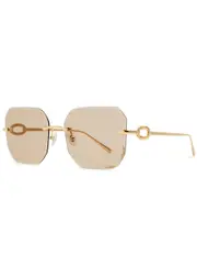 For Art's Sake Aria Rimless Square-frame Sunglasses - Gold ONE SIZE