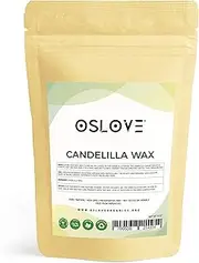 Oslove Organics Pure Candelilla Wax/Pellets- Obtained from Candelilla shrub | Great Substitute for Beeswax, Vegan Hard Wax for soap making, body butters, salves & lotions-8 oz