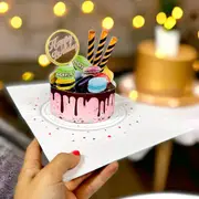 Macaron Chocolate Birthday Cake Origami Pop Card