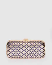 Gold Alana Metal Clutch Bag