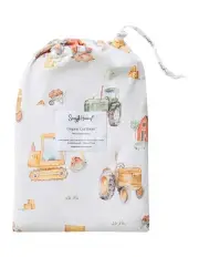 [Snuggle Hunny] Diggers Organic Fitted Cot Sheet in Multi