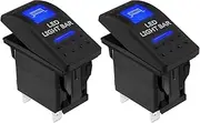 Create idea 2Pcs Waterproof 5 Pin ON/Off LED Light Bar Toggle Rocker Switch 12V 20A Panel Blue LED Light for Car Boat Truck RV SUV, LED Light BAR