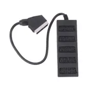 21Pin Scart 5 Way Splitter 21p Scart Male to 5 Female Adapter Connector 58033