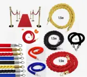 1.5m Rope For Queue Barrier Crowd Control Bollards Stanchion Gold Red Black