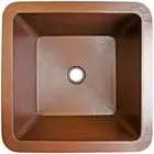 Linkasink Hammered Metal 20" Square Sink-Drop-In or Undermount-Weathered Copper