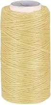 uxcell 55 Yards 150D/1mm Leather Sewing Thread, Waxed Thread, Hand Stitching Thread for Hand Sewing Leather and Bookbinding(Beige)