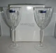NIB Waterford Marquis Sparkle Oversized Wine Glass Goblet Pair Set of 2 Glasses