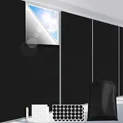 FADOTY 100% Blackout Curtains for Bedroom 118" x 57" Portable Blackout Shades Film No Drilling Travel Blackout Blinds Sun Light Blocker Window Cover Black Out Curtains for Nursery Dorm Room, 2 Pack
