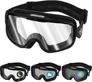 Copkim Photochromic Motorcycle Goggles, Riding Goggles Adjustable, Motorcycle Riding Glasses with Light Sensitive Padded for Men Women Motorbike Ski Racing