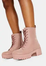 Blush Victory Is Mine Combat Boots