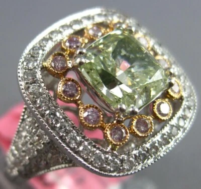 2.50 Ct Cushion Cut Simulated Green Peridot Band Ring 14K White Gold Plated