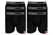 6 Mens Cotton Boxer Shorts Black