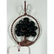 Handmade Wirewrapped Copper and Obsidian Crystal Tree of life 3.5x2”Wall Decor