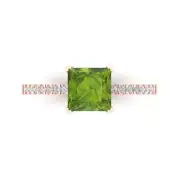 1.66 Princess Real Peridot Promise Bridal Wedding Designer Ring 14k Rose Gold