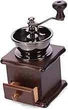 HAKIDZEL Hand Burr Mill Manual Coffee Pine Wood Ceramic Burr Core Adjustable for Fine or Coarse Manual Beans Maker
