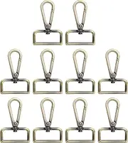 uxcell 10pcs Metal D Ring Lobster Claw Clasps 1.26" (32mm) Zinc Alloy 360 Degree Swivel Trigger Push Gate Snap Hooks for Keychains Jewelry Strap DIY Crafts, Yellow