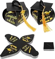LYIYEYAN 50Pcs Graduation Cap Gift Boxes with Tassels, Graduation Party Favors Candy Boxes for Tables Party Decorations, Mini Treat Boxes Graduate Favors Supplies