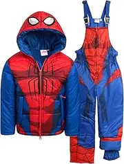 [Marvel] Boys' Spider-Man Snowsuit - 2 Piece Ski Jacket and Snow Bib Ski Pants Overalls: Toddler/Boy (2T-7)