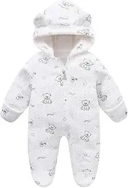 [Mokitoni] Baby Fleece Jumpsuit Onesie Girls Hoodie Warm Clothing Toddler Snowsuits Coat
