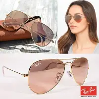 在飛比找Yahoo!奇摩拍賣優惠-[P S]全新正品 RayBan 雷朋 3025金 框/粉色