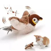 Pet Flapping Wings Sparrow Electronic Interactive Flying Bird Cat Toy Hanging CG （Sparrow）